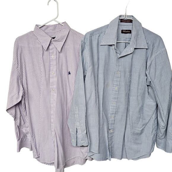 Saddlebred Long Sleeve Button Down Shirts Multicolor 7 Pieces Sets Men's Size XL - Picture 3 of 15